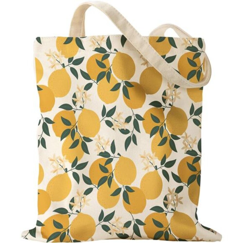 Canvas Tote Bag - Sturdy Cloth Cotton Totes Bag with Pattern Shoulder Bag